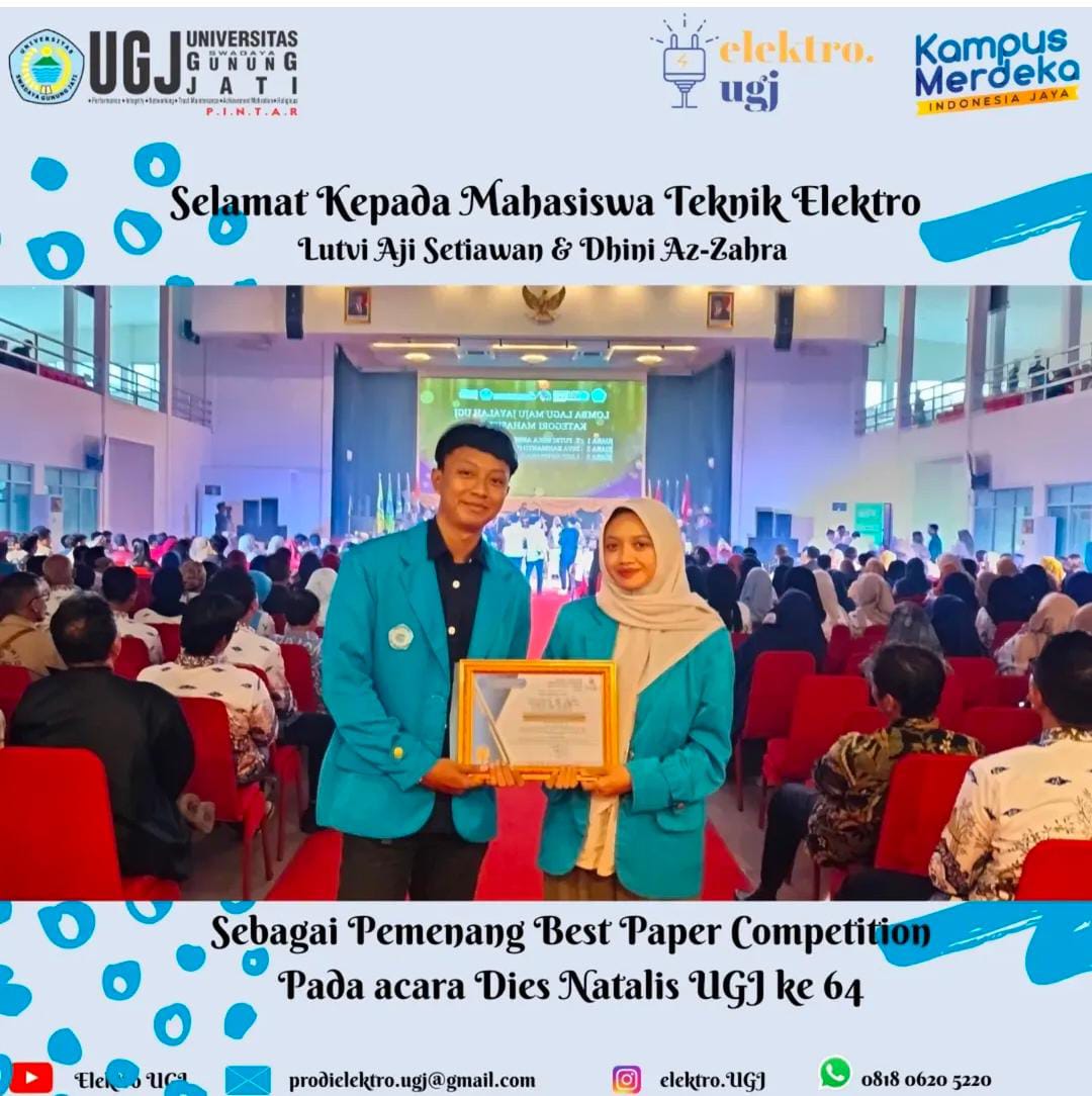 Congratulation!!! Mahasiswa Teknik Elektro UGJ Meraih Best Paper Competition Pada Acara Dies Natalies UGJ ke 64