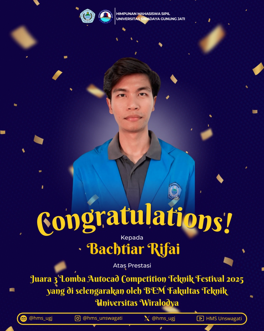 Juara 3 Lomba Autocad Competition Teknik Festival 2025